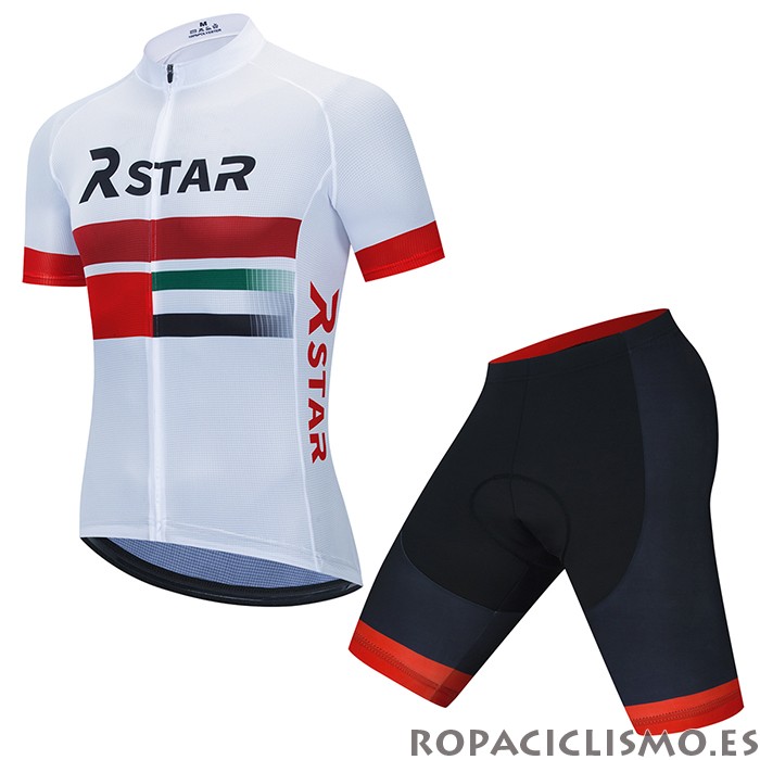 2021 Maillot R Star Tirantes Mangas Cortas Blanco Rojo